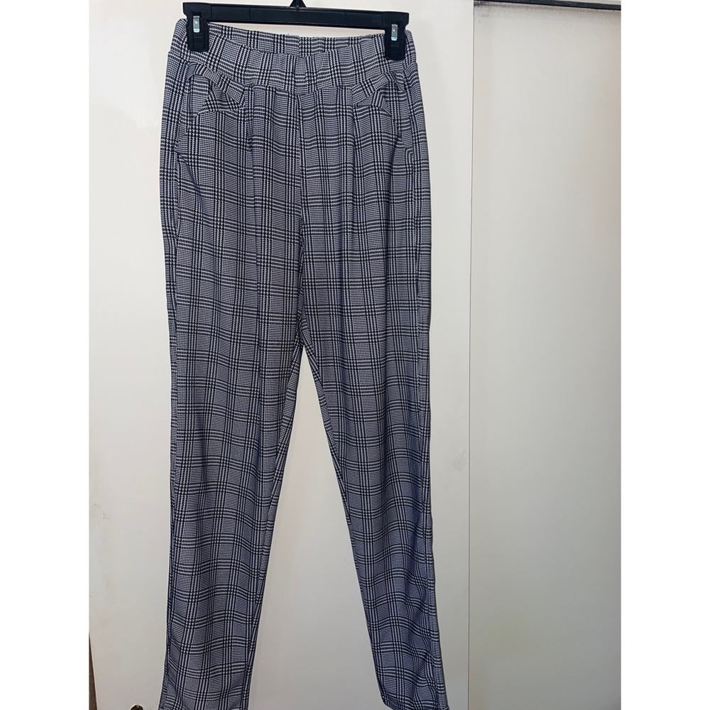 Plaid Black & White Pants